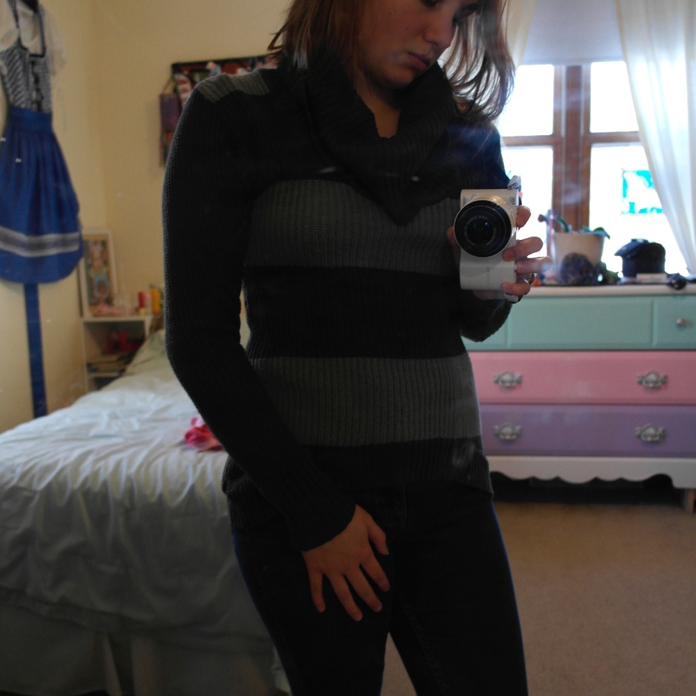 Grey Striped Sweater